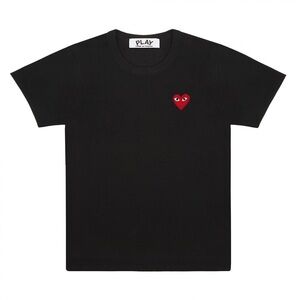 Comme Des Garçons Black T-Shirt with Red Heart